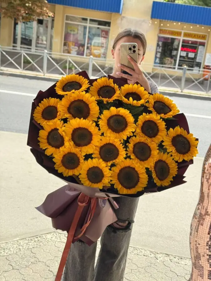 Букет подсолнух фото